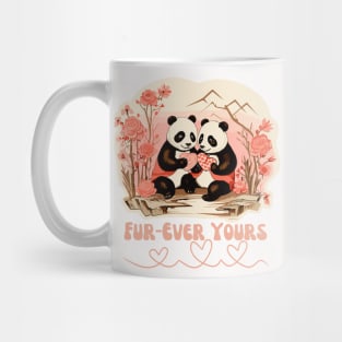 Cute Panda Fur-ever Yours Design Valentine gift Mug